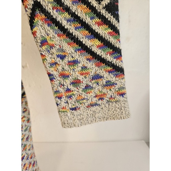 Kamana Multicolor Hooded Cardigan Long Sweater Womens Size Small Rainbow Boho - Picture 13 of 15